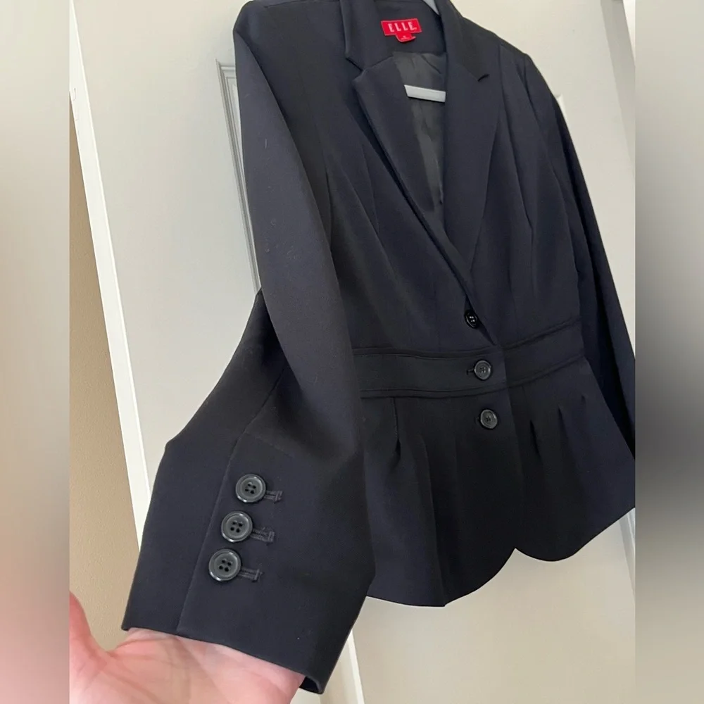 Elle Rich Black Tailored Blazer Jacket Women’s size 6 - Picture 8 of 14